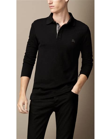 burberry longsleeve polo|Burberry long sleeve polo men's.